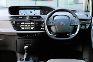 An interior view of the C4 Picasso showing the twin screens which come as standard.