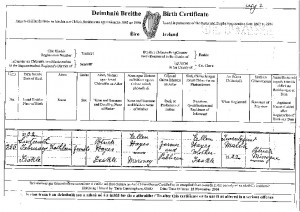 Kathleen’s birth certificate.