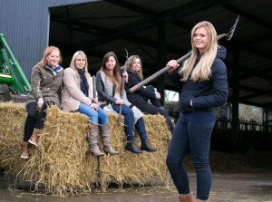 Cassandra McKenna, Bodyke; Aisling Callinan, Crusheen; Katie McInerney, Tulla; Martina Skehan, Kilkishen and Muirne Donnellan, Feakle, who will challenge for the Crown of East Clare Farmerette Queen on March 15.  Photograph by Arthur Ellis