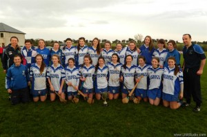 St Flannan's senior panel after winning the Munster Senior A Championship, with mentors Clare Ryan, Laura Linnane and James Delaney