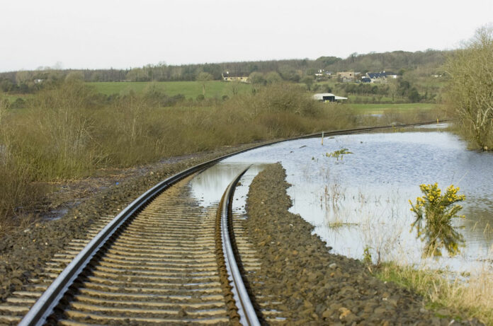 Flooding at Ballycar is disrupting rail services.