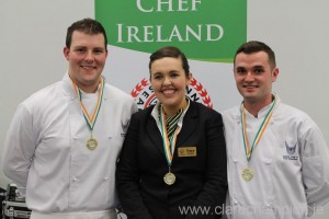 David Wallace, Tracy Deane and Peter Searle wearing their Chef Ireland competition medals.