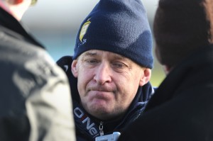 Clare manager Colm Collins talking to reporters following the draw against Leitrim in their Round 2 Division 4 national Football League game at Miltown Malbay. Photograph by John Kelly.