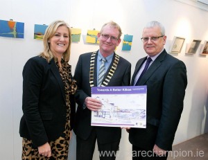  Pictured at the launch of the 10-Year blueprint for Kilkee are L-R Anne Haugh, Kilkee town manager; Paddy Collins, Kilkee Town Mayor and Tom Coughlan, county manager. Photograph by Arthur Ellis