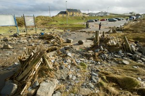 A view of the general destruction caused by last year's flooding at Spanish Point. Photograph by John Kelly.