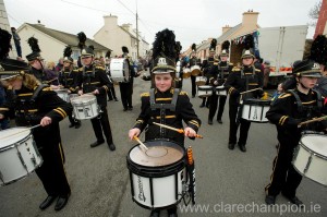 Members of the City Rhythm band from Limerick performing at the St Patrick's Day Parade in Doonbeg. Photograph by John Kelly.