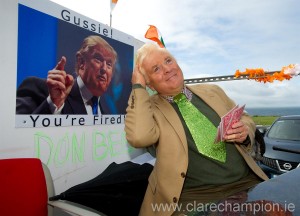 Paddy Coleman "Trumps" the lot at the St Patrick's Day Parade at Fanore. Photograph by John Kelly.