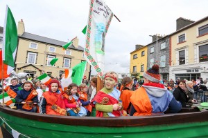 Under full sail in the Gort St Patrick's Day parade.  Photograph by Arthur Ellils