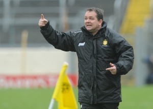 Clare manager Davy Fitzgerald on nthe sideline  during their National League game against Tipperary at Thurles. Photograph by John Kelly.