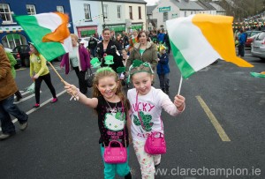 Rachel Harty and Celine Connors having fun at Sixmilebridge. Photograph by John Kelly.