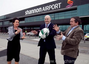 Shannon Airport Authority chairman, Rose Hynes, pictured with Keith Wood and David Fitzgerald.  Photograph by Kieran Clancy 