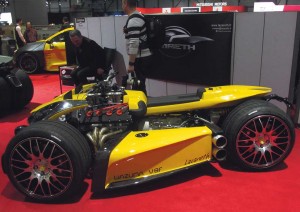 One of the crazier exhibits was this trike, powered by a Ferrari V8. Yes please.