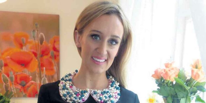 Marissa Carter, founder of Cocoa Brown, wearing one of Bríd’s beaded collars.