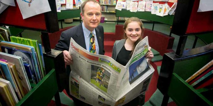 Junior category winner Aoife Daly, St Annes Killaloe with John Galvin, Clare Champion Managing Director.