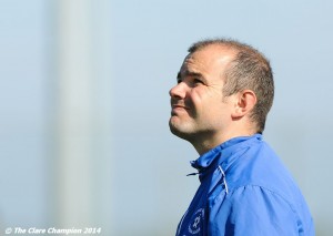 Clare League manager Liam Murphy on the sideline in the closing stages of the Oscar Traynor Trophy Final against AUL Dublin, at AUL Complex, Clonshaugh. Photograph by John Kelly.