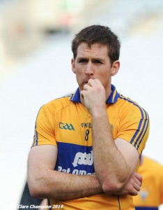 A dissapointed Clare captain Gary Brennan following the Division 4 League final against Tipperary in Croke Park. Photograph by John Kelly.