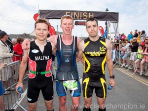 From left: Charles Maltha, 2nd; Aaron O'Brien, winner and Mark Horan, 3rd in the Hell of The West. Photograph by Arthur Ellis 