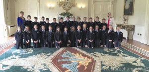 The Quin schoolchildren who visied Áras an Uachtaráin