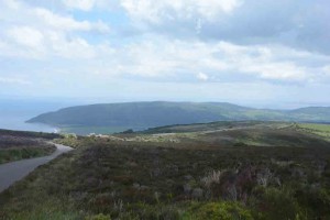 A stunning view down to the sea from the top of Exmoor.