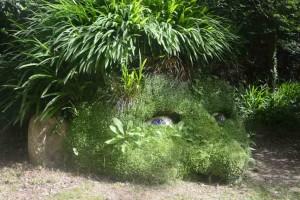 The Giant's Head, one of the plant-based sculptures at the Lost Gardens of Heligan.