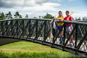  Clare's Colm Galvin and Cork's Alan Cadogan, both Bord Gáis Energy ambassadors, met on neutral territory today at Adare Manor, ahead of this Wednesday's U-21 Munster Hurling Championship final at Cusack. The match will be shown live on TG4 from 7.15pm with fans able to vote for their Man of the Match using the hBGE hashtag on twitter. Adare Manor, Limerick Road, Adare, Co. Limerick. Photograph by Diarmuid Greene / SPORTSFILE .