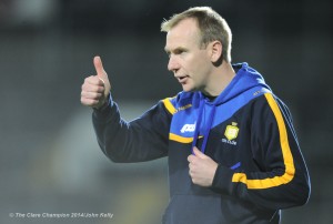 Clare mentor David O Shea on the sideline against Tipperary during their U-17 Munster League final in The Gaelic Grounds. Photograph by John Kelly.