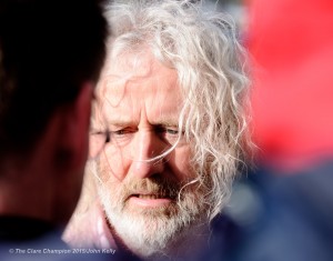 T.D Mick Wallace speaking to the media outside Ennis courthouse on Tuesday morning. Photograph by John Kelly.