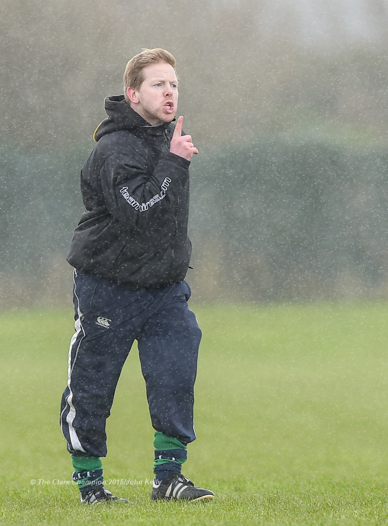 Crusheen-Tubber mentor Clive Earley on the sideline during their U-21 semi final against Cratloe at Clarecastle. Photograph by John Kelly.