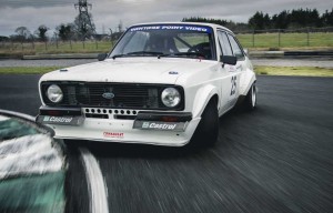 Simon McKinley competing in his Mk II Escort rally car.