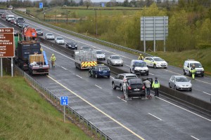 The crash scene on the M18. Photograph by John Kelly