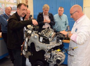 Members of the Irish Motoring Writers Association learning about exhaust emissions technology at DIT, Bolton Street.