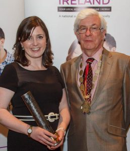 Nicola Corless with David Burke, president of Local Ireland. Photograph by Jeff Harvey