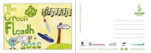 Sarah postcard with an important message for all attending the Fleadh.