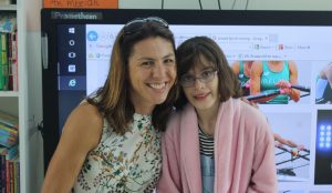 Olympic rower Dr. Sinead Jennings meets 10 year-old Shannon patient Amy Pashley   at the Children’s Ark School, UHL.