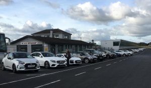 Cars lined up for testing at Mondello Park.