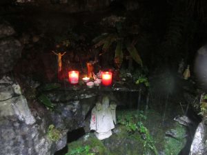 The shrine at St Enda's Well on top of Slieve Elva.