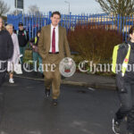 Gaelscoil Mhíchíl Cíosóg walking bus, Gaelscoil Mhíchíl Cíosóg, Ennis, at 09:33:10, 11February 2022,