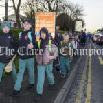 Gaelscoil Mhíchíl Cíosóg walking bus, Gaelscoil Mhíchíl Cíosóg, Ennis, at 09:37:34, 11February 2022,