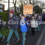 Gaelscoil Mhíchíl Cíosóg walking bus, Gaelscoil Mhíchíl Cíosóg, Ennis, at 09:37:34, 11February 2022,