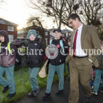 Gaelscoil Mhíchíl Cíosóg walking bus, Gaelscoil Mhíchíl Cíosóg, Ennis, at 09:37:34, 11February 2022,