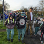 Gaelscoil Mhíchíl Cíosóg walking bus, Gaelscoil Mhíchíl Cíosóg, Ennis, at 09:37:34, 11February 2022,