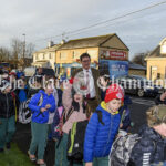 Gaelscoil Mhíchíl Cíosóg walking bus, Gaelscoil Mhíchíl Cíosóg, Ennis, at 09:41:14, 11February 2022,