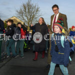 Gaelscoil Mhíchíl Cíosóg walking bus, Gaelscoil Mhíchíl Cíosóg, Ennis, at 09:45:25, 11February 2022,