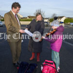 Gaelscoil Mhíchíl Cíosóg walking bus, Gaelscoil Mhíchíl Cíosóg, Ennis, at 09:54:35, 11February 2022,