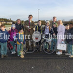 Gaelscoil Mhíchíl Cíosóg walking bus, Gaelscoil Mhíchíl Cíosóg, Ennis, at 10:01:00, 11February 2022,