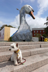 The Arts Festival was on during our visit. I posed for this sculpture.