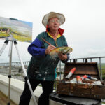 Artist Michael hanrahan at Lahinch