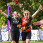 Participants cross the finish line