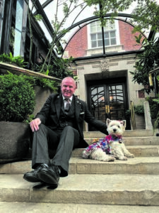 Farewell to Brian and London on the steps of The Bloomsbury.