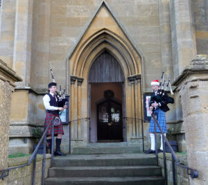 Even dogs were welcome at the Christmas Day service.